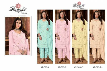 Ramsha R 583 A To D Georgette Pakistani Suits Catalog
